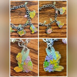 Unique Double-Sided Disney World Tinker Bell Charm Bracelet: Kids Size